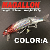 Bearking 2016good fishing lure minnow quality professional bait 11.3cm 13.7g swim bait jointed bait equipped black or white hook