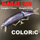 Bearking 2016good fishing lure minnow quality professional bait 11.3cm 13.7g swim bait jointed bait equipped black or white hook