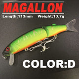 Bearking 2016good fishing lure minnow quality professional bait 11.3cm 13.7g swim bait jointed bait equipped black or white hook