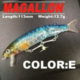 Bearking 2016good fishing lure minnow quality professional bait 11.3cm 13.7g swim bait jointed bait equipped black or white hook