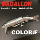 Bearking 2016good fishing lure minnow quality professional bait 11.3cm 13.7g swim bait jointed bait equipped black or white hook