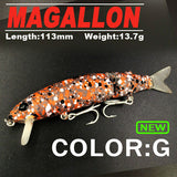 Bearking 2016good fishing lure minnow quality professional bait 11.3cm 13.7g swim bait jointed bait equipped black or white hook