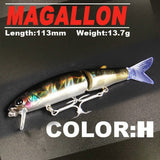 Bearking 2016good fishing lure minnow quality professional bait 11.3cm 13.7g swim bait jointed bait equipped black or white hook