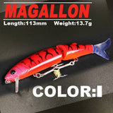 Bearking 2016good fishing lure minnow quality professional bait 11.3cm 13.7g swim bait jointed bait equipped black or white hook