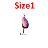 1PC Size0-Size5 Fishing Lure Hook Mepps Spinner Spoon Lures With Mustad Treble Hooks Peche Jig Anzuelos De Pesca