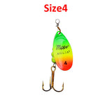 1PC Size0-Size5 Fishing Lure Hook Mepps Spinner Spoon Lures With Mustad Treble Hooks Peche Jig Anzuelos De Pesca