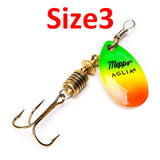 1PC Size0-Size5 Fishing Lure Hook Mepps Spinner Spoon Lures With Mustad Treble Hooks Peche Jig Anzuelos De Pesca