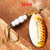 1PC Size0-Size5 Fishing Lure Hook Mepps Spinner Spoon Lures With Mustad Treble Hooks Peche Jig Anzuelos De Pesca