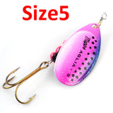 1PC Size0-Size5 Fishing Lure Hook Mepps Spinner Spoon Lures With Mustad Treble Hooks Peche Jig Anzuelos De Pesca