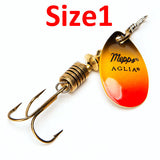 1PC Size0-Size5 Fishing Lure Hook Mepps Spinner Spoon Lures With Mustad Treble Hooks Peche Jig Anzuelos De Pesca