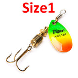1PC Size0-Size5 Fishing Lure Hook Mepps Spinner Spoon Lures With Mustad Treble Hooks Peche Jig Anzuelos De Pesca