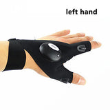 Fingerless Glove LED Flashlight Torch Outdoor Fishing Camping Hiking Magic Strap Survival Rescue Tool Light Left/Right Hand