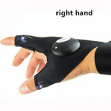 Fingerless Glove LED Flashlight Torch Outdoor Fishing Camping Hiking Magic Strap Survival Rescue Tool Light Left/Right Hand