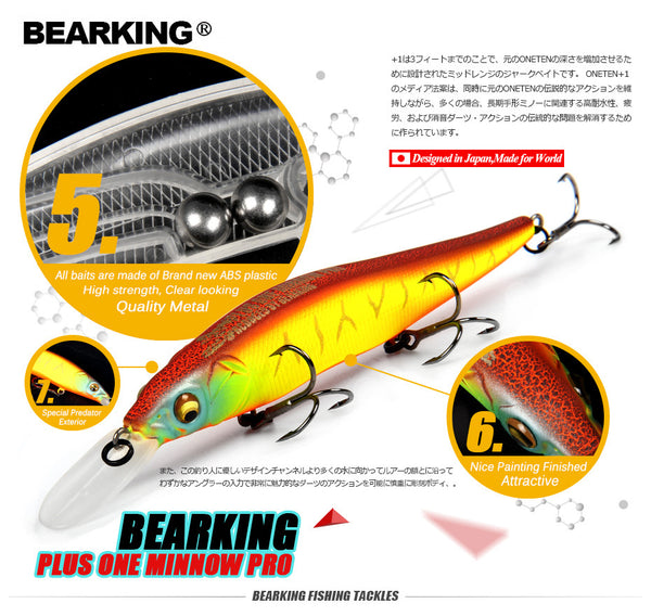 Great Discount!Retail fishing lures,assorted colors quality Minnow 110mm 14g,Tungsten ball bearking 2017 model crank bait