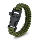 Shineland Outdoor Camping Men Bracelet Rescue Paracord Parachute Cord Wristbands Emergency Rope Whistle Buckle Survival Kits