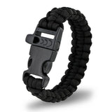 Shineland Outdoor Camping Men Bracelet Rescue Paracord Parachute Cord Wristbands Emergency Rope Whistle Buckle Survival Kits