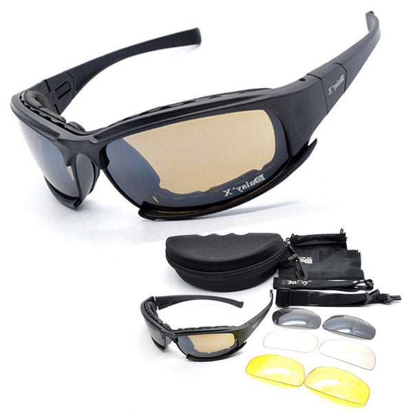 SAIYU X7 Military Goggles Bullet-proof Army Polarized Sunglasses 4 Lens Hunting Shooting Airsoft Eyewear Motorcycle Glasses